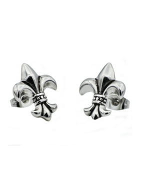 Goldia Mens Titanium Fleur de lis Earrings Goldia Mens Titanium Fleur de lis Earrings